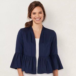 LC Belled Sleeved Ruffle Cropped Blazer